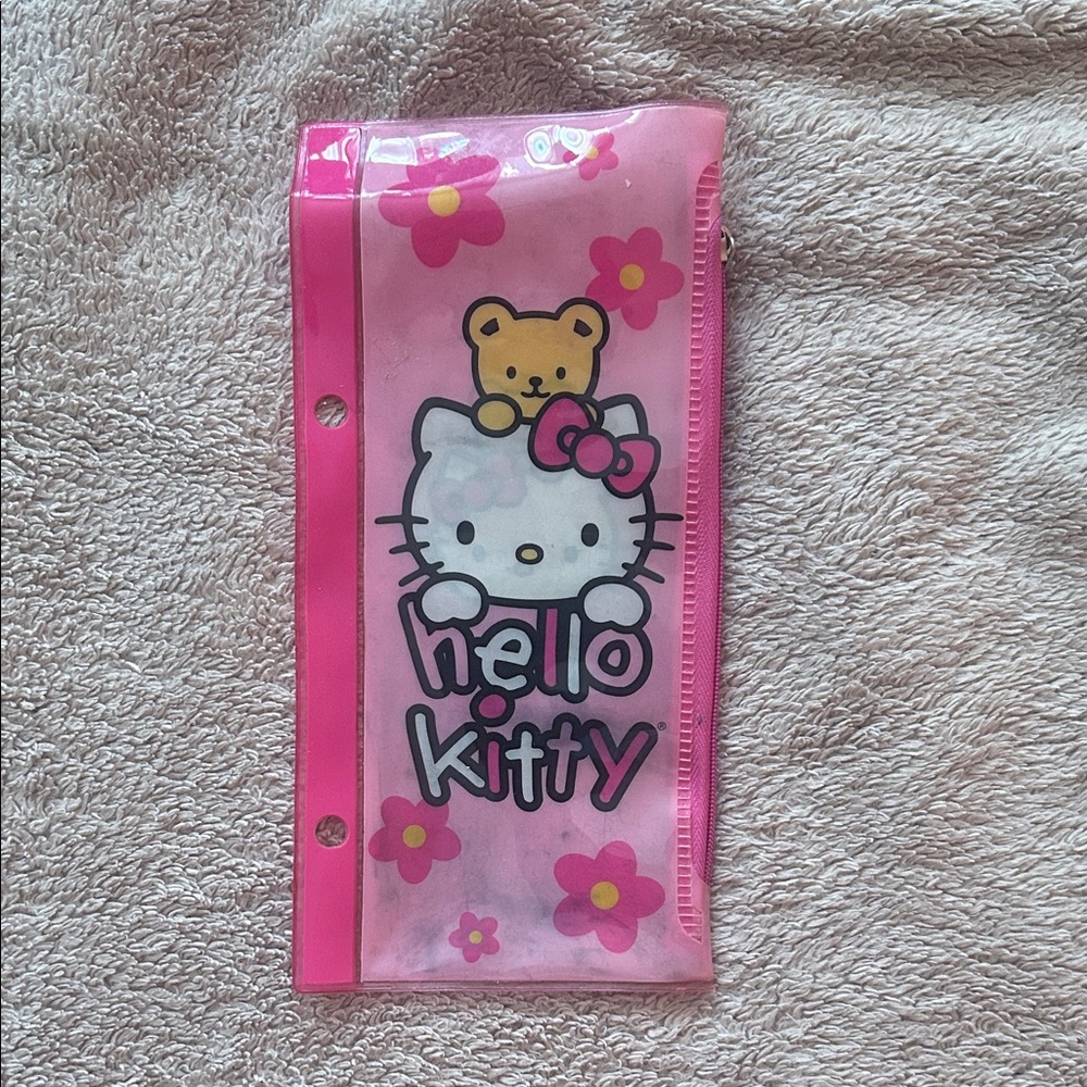 Hello Kitty Pink Floral Pencil Pouch
